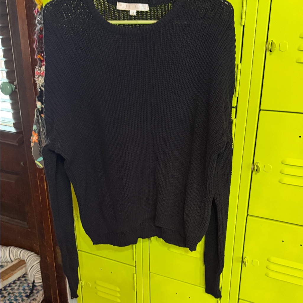 Ashley By 26 International Black Crew Neck Sweater